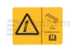 Sticker, kantelgevaar