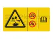 Autocollant, danger, battery safety