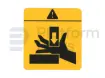 Sticker, hand crushing