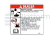 Sticker, danger, battery safety