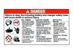 Aufkleber, danger, battery safety