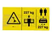 Autocollant, capacité max 227kg