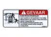 Autocollant, electrocution, nacelle à ciseaux