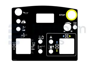 Pegatina, caja de control