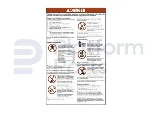 Sticker, gevaar, algemene veiligheidsvoorschriften (FR/bl)