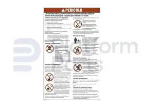 Decal, danger, general safety rules (IT/bl)