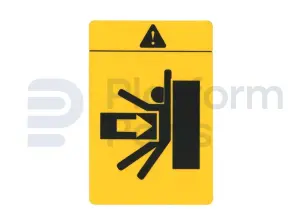 Pegatina, crushing hazard