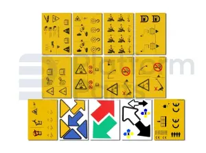 Pegatina kit, seguridad (símbolos), articulado-telescópico