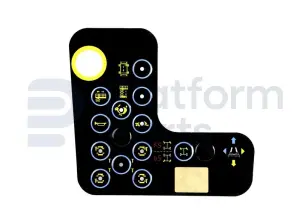 Pegatina, caja de control