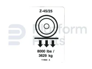 Decal, max wheel load