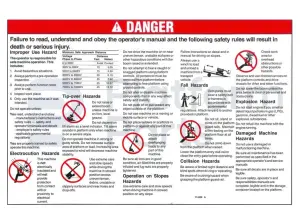 Decal, danger, general safety rules EN