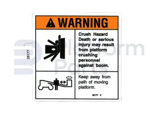 Autocollant, crushing hazard platform
