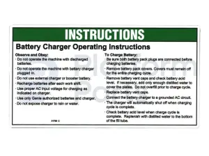 Autocollant, instructions de charge