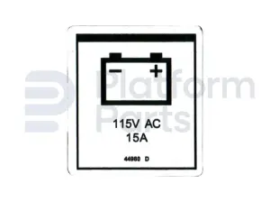 Autocollant, courant au chargeur 115V