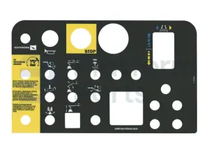 Autocollant, boîtier de commande