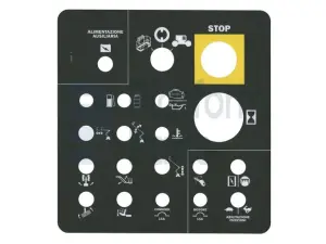 Pegatina, control debajo