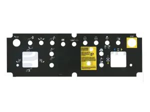 Pegatina, caja de control