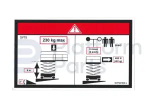 Autocollant, capacité max 230kg