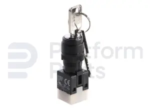 Interruptor, llave, 3P resorte regreso izquierdo o derecha a media, quitar llave del centro