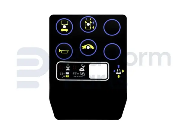 Pegatina, caja de control