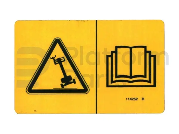 Sticker, kantelgevaar