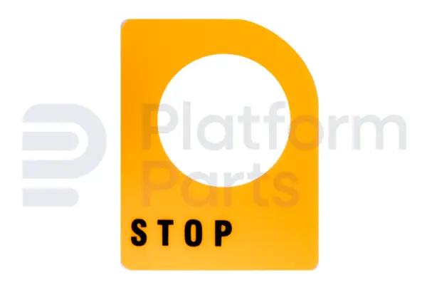 Decal, e-stop, GR/GRC/GS PCON