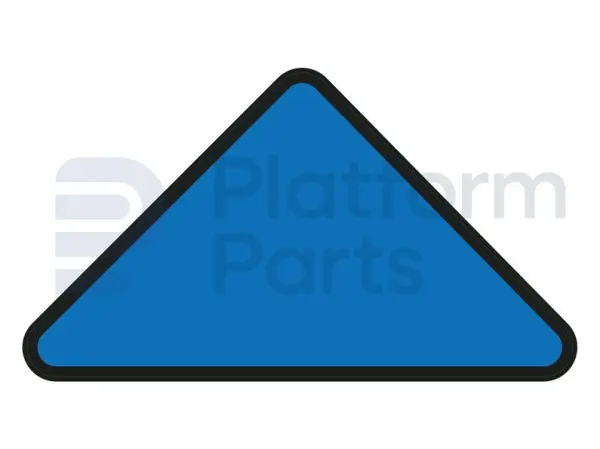 Sticker, blauwe driehoek