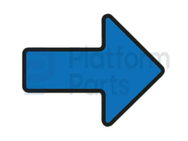 Sticker, blauwe pijl
