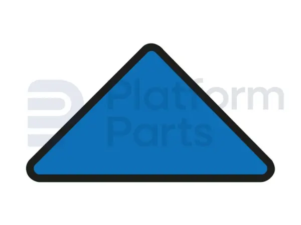 Sticker, blauwe driehoek