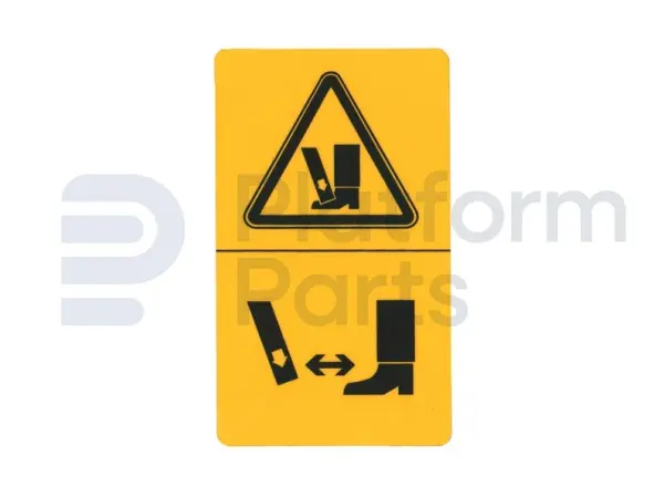 Sticker, foot crushing
