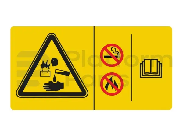 Autocollant, danger, battery safety