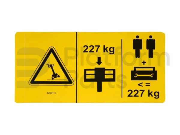 Autocollant, capacité max 227kg