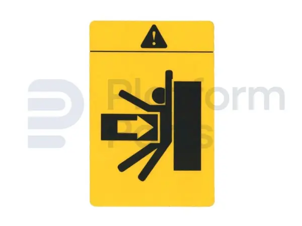 Aufkleber, crushing hazard