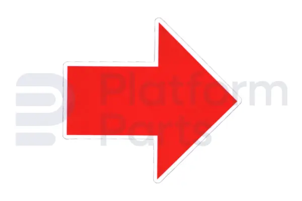 Aufkleber, roter Pfeil