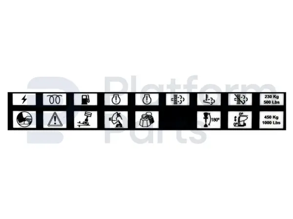 Sticker, bediening, control box