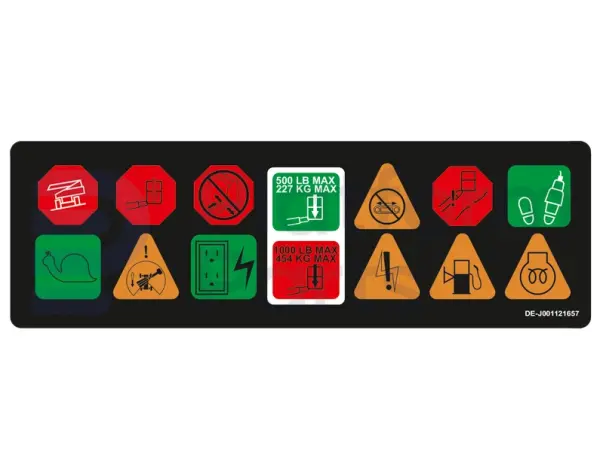 Sticker, display, control box