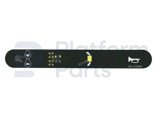 Pegatina, claxon, caja de control