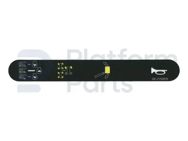 Pegatina, claxon, caja de control