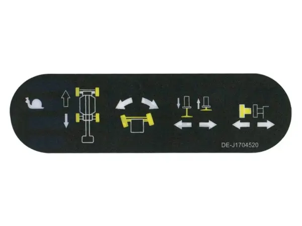 Aufkleber, fahren-steuern, Stanzen, Bedienpult