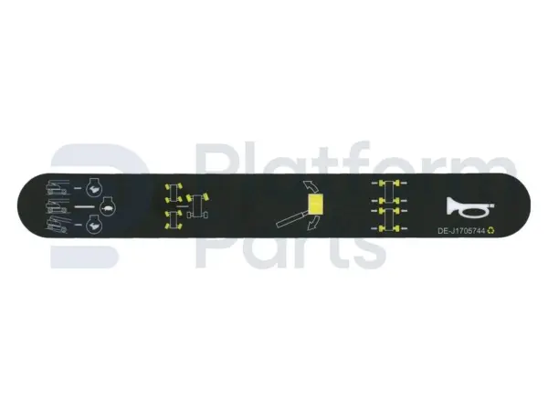 Pegatina, claxon, caja de control