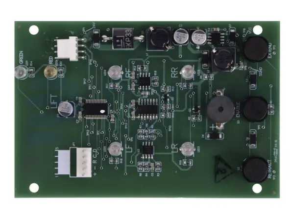 Electronic card, control box