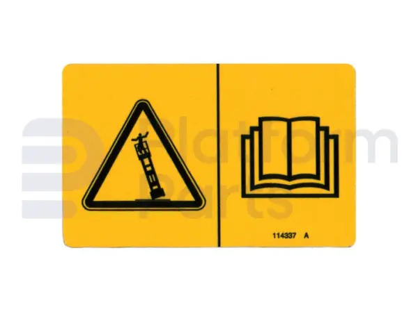 Sticker, kantelgevaar