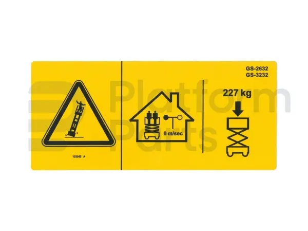 Autocollant, capacité max 227kg GS2032/GS2632/GS3232