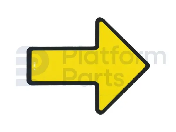 Decal, yellow arrow
