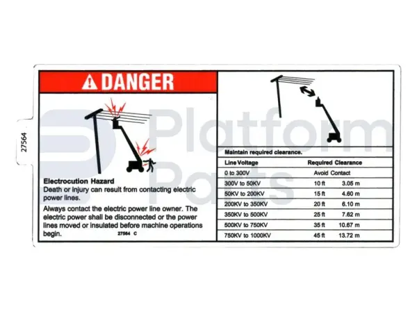 Autocollant, danger, electrical hazard, stay clear