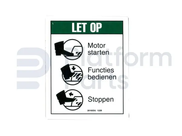 Sticker, voetpedaal, Nederlands