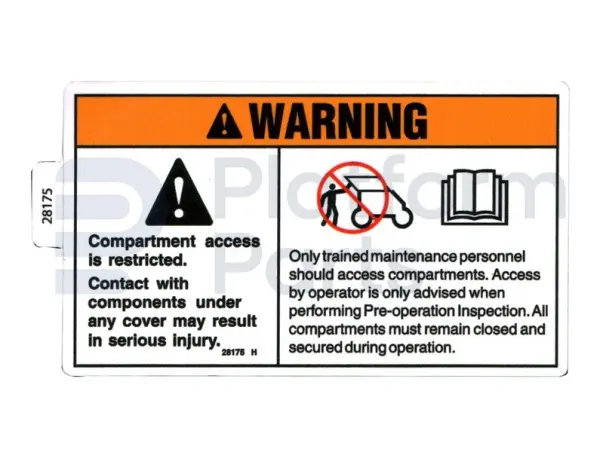Autocollant, warning, compart access