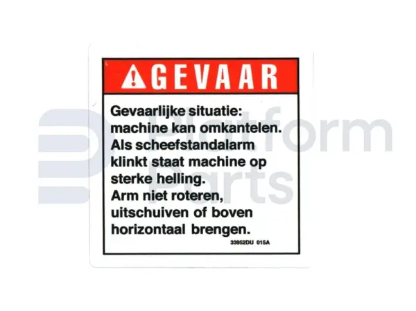 Autocollant, tilt alarm, Néerlandais