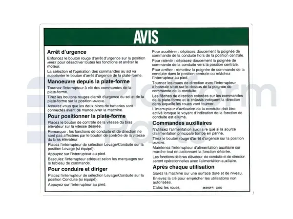 Autocollant, mode d'emploi, Français
