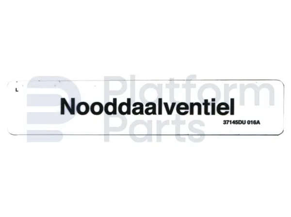 Sticker, nooddaalventiel, Nederlands